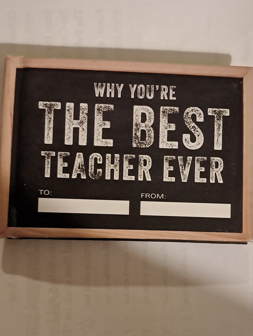 'You're the Best' Teacher Gift Chalkboard Book- Black